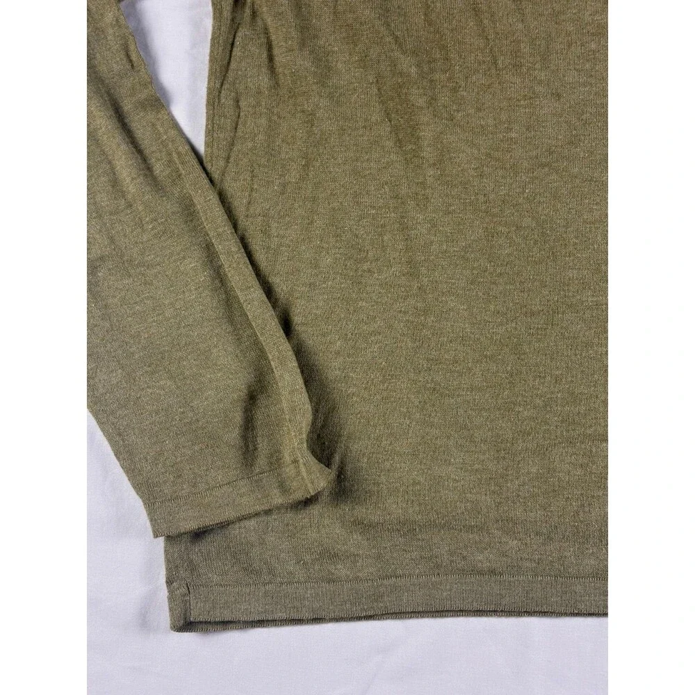 Banana Republic Mens Luxury Blend Sweater L Green Silk Cashmere Cotton Crewneck